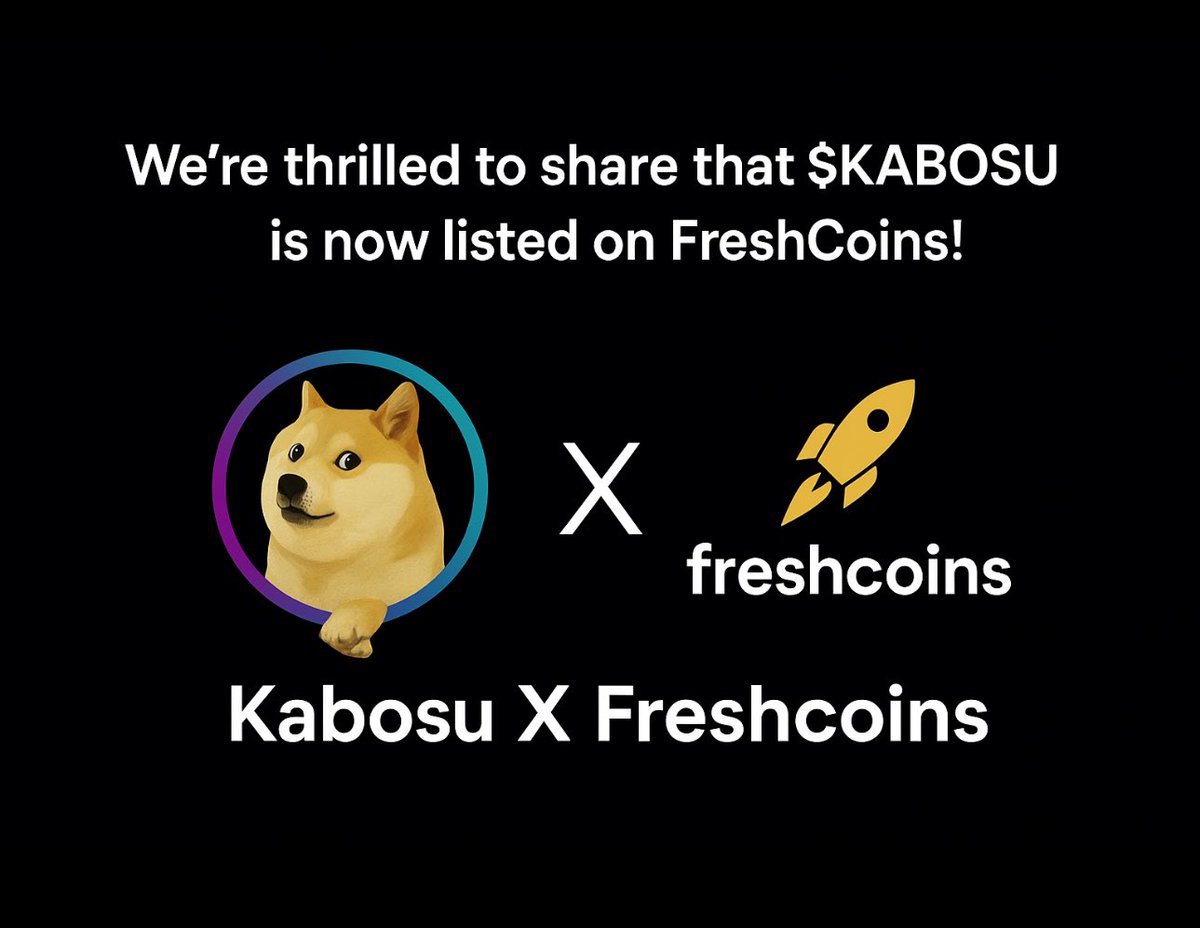 We’re thrilled to share that $KABOSU is now officially listed on <a href="/FreshCoinsIo/">FreshCoins.io</a> ! 🐕🚀

Discover the project and join the Kabosu community:
👉 freshcoins.io/coins/kabosu