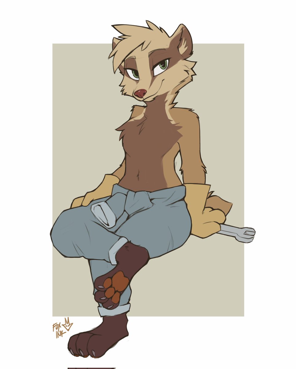 Hayzel the mechanic badger 🧰 

Commission for <a href="/UrbanRingTail/">Snickers🔜BLFC</a>