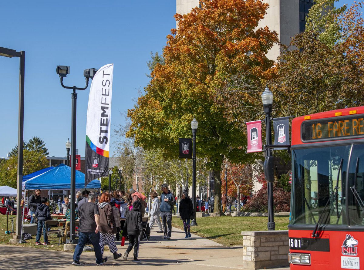 NIUlive's tweet photo. Find your spark at @NIUSTEAM's STEMFest 2025 with hands-on activities, exhibits and talks. Join us Sat., Sept. 20 from 10 a.m. to 3 p.m., right in the heart of NIU's campus.

⚡ Visit https://t.co/W8jRUVTTVp for details. https://t.co/hu2wAQGi9x