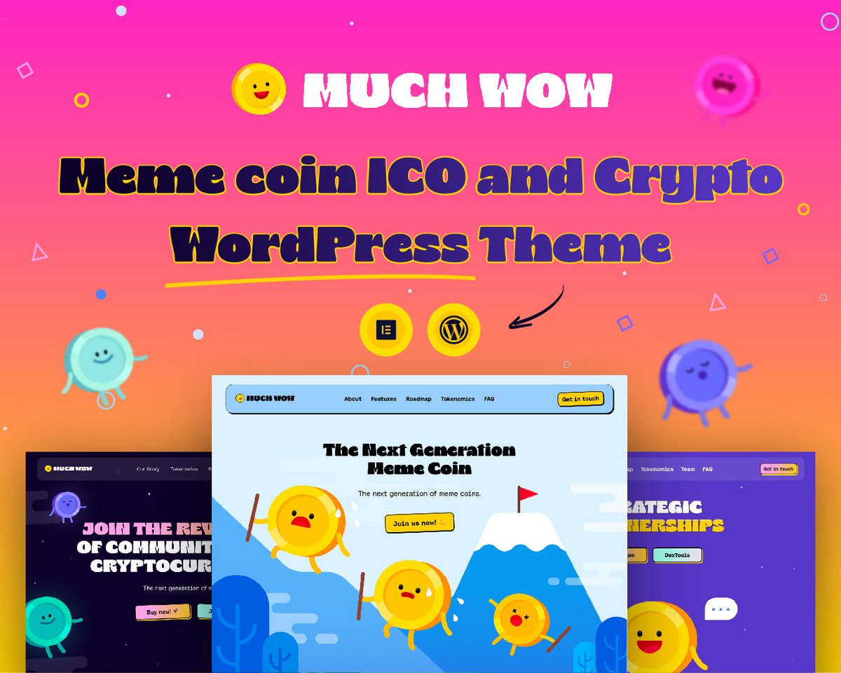 ReactTheme's tweet image. 🚀 New Launch on ThemeForest!
MuchWow – the Meme Coin & Crypto WP Theme 🎉
✅ Elementor drag & drop
✅ Tokenomics + Roadmap ready
✅ Fast, responsive, conversion-focused
👉 themewant.com/products/wordp…
#WordPress #CryptoTheme #MemeCoin #ThemeForest #CryptoWebsites #elementorwebsite