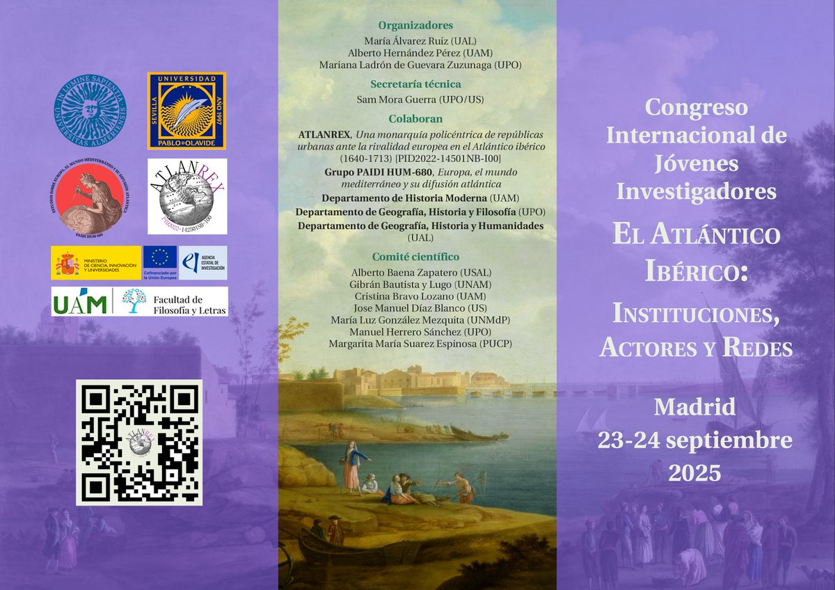 Atlanrex's tweet image. ‼️Queda 1 semana para la celebración del Congreso Internacional de Jóvenes Investigadores. El Atlántico Ibérico: instituciones, actores y redes‼️
🗣️ Organizado por Alberto Hernández Pérez, Mariana Ladrón de Guevara Zuzunaga y María Álvarez Ruiz
📅 23 y 24 de septiembre