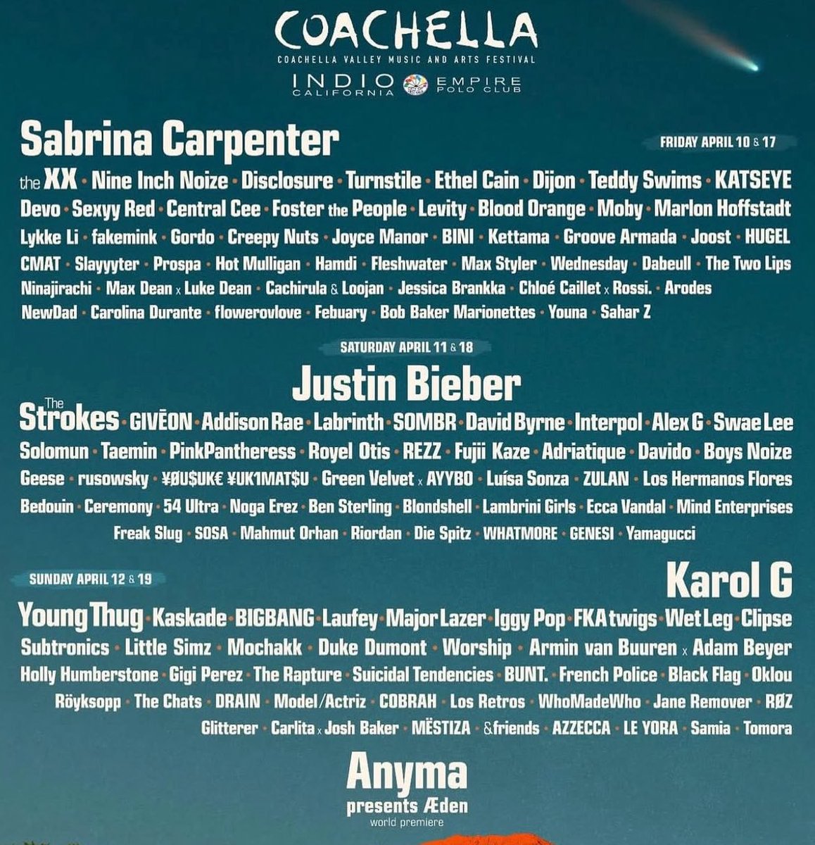 GigiPerezBR's tweet photo. MEU DEUS! Gigi Perez está confirmado no line-up do Coachella, o maior festival do mundo! A cantora sobe ao palco do festival nos dias 12 e 19 de abril de 2026.🥹 https://t.co/fbdsUmtRBH