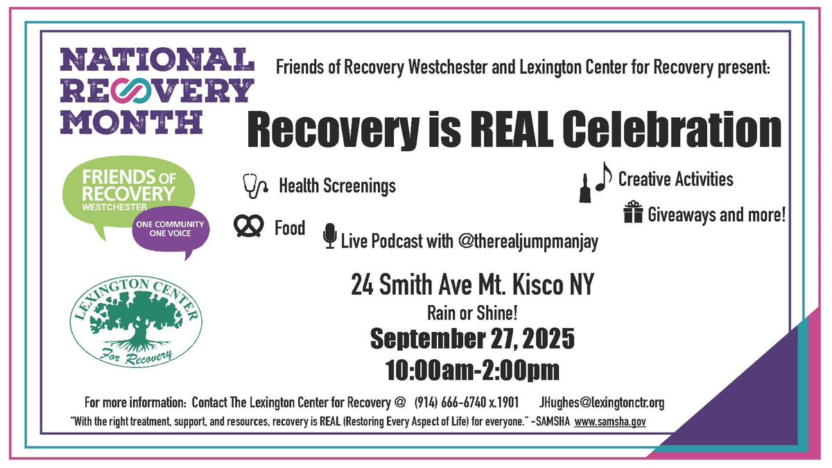 WestchesterDCMH's tweet image. #Recovery is REAL

Join in the celebration!