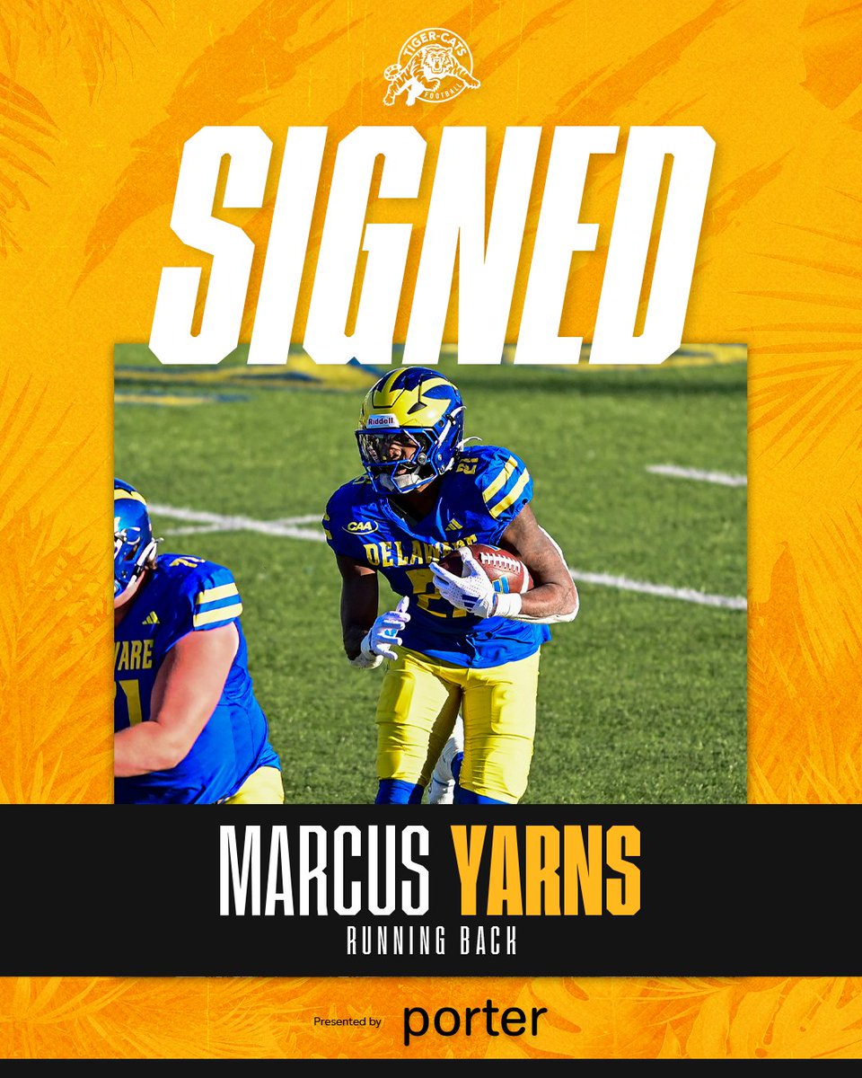Ticats's tweet photo. We've signed the following players:

🇺🇸 RB Marcus Yarns (@marcusyarns)
🇺🇸 DT Caiden Woullard (@WoullardCaiden)
⁠
🗞️ | ⁠https://t.co/cF10fH5BA3

@porterairlines | @Delaware_FB | @OU_Football https://t.co/6G2jDZUYxY