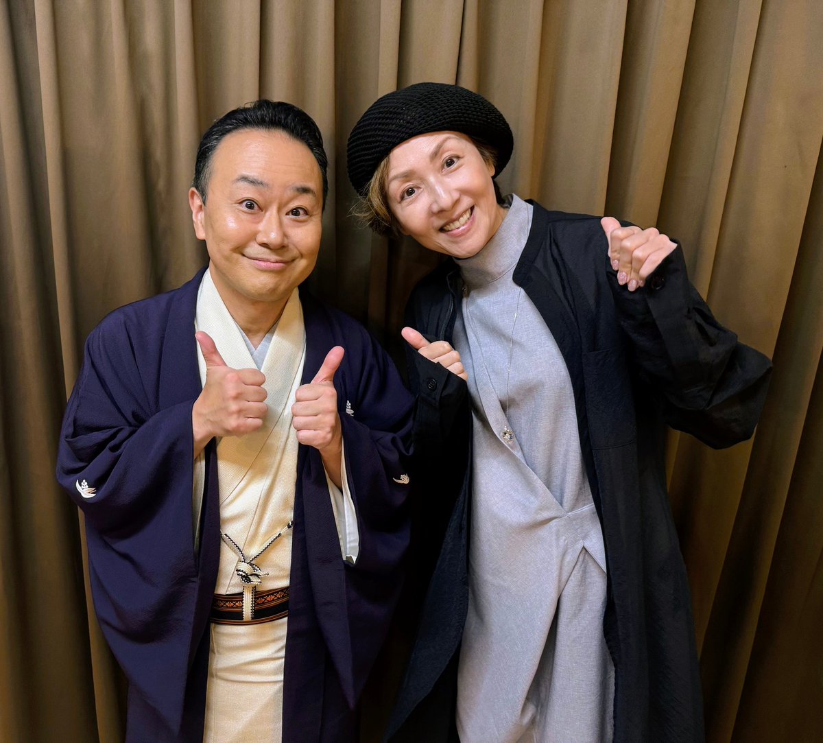 #一人芝居ザ・ポルターガイスト のアフタートークに出られていた桂やまと師匠と❣️❣️

私のステージも観に来て下さっています〜❣️
私もまた独演会行かせて頂きます〜〜🥰
<a href="/katsurayamato/">落語家 三代目 桂やまと【公式】</a> 
<a href="/2025POLTERGEIST/">一人芝居　ザ・ポルターガイスト2025</a>