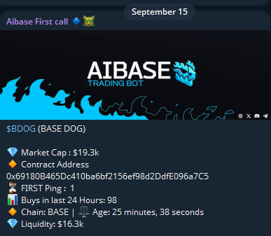 AIBASE WIN 
$BDOG 
FIRST MC: 19.3k
ATH: 750.6K
GAIN: (38x) 3800% 

<a href="/AiSignalBot/">AI Signal bot | $AISig</a> <a href="/aibasebot/">AiBase</a> <a href="/dragonpro_ai/">dragonpro</a>