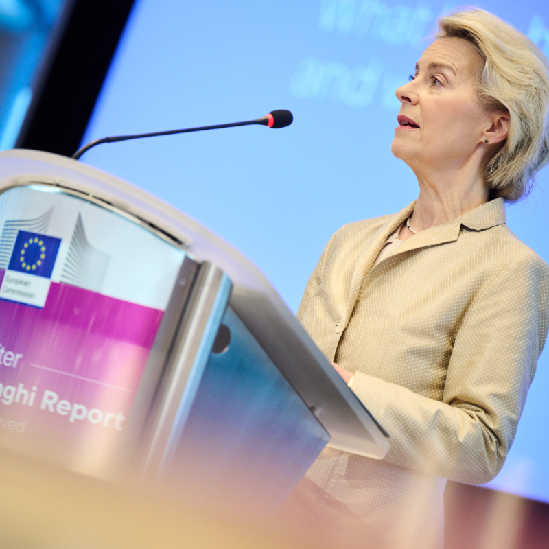 EU_Commission's tweet photo. "This is what the people of Europe expect from us.
They expect our democracy to decide, act and deliver.
And I know that Europe can make it."
— President @vonderleyen

A year ago Mario Draghi presented his competitiveness report.

We are delivering, turning promise into action ↓