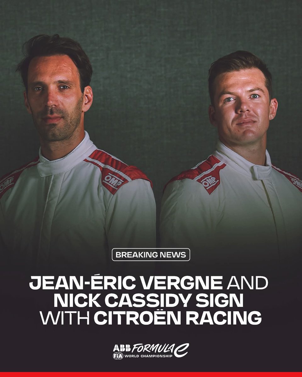 remco_v_eldik's tweet image. 🚨 BREAKING NEWS 🚨

@citroenracing secure double champion @jeanericvergne and  @NickCassidy_ 🤝

The duo will represent the team in its debut campaign in Season 12 ⚡️

#CitroenRacing #JEV25 #NC37 
#FormulaE #Motorsport #Racing