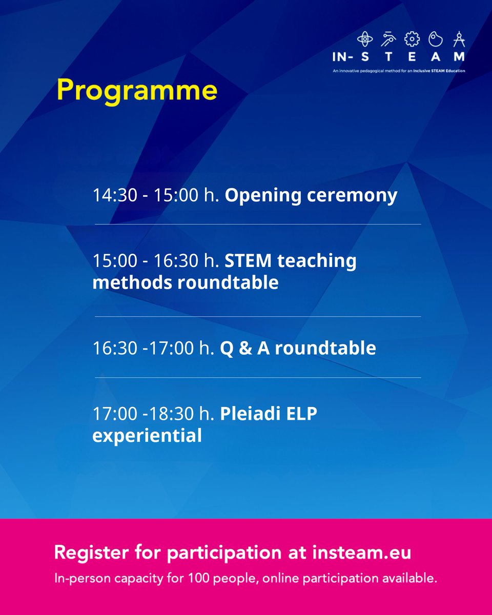 🧩 SAVE THE DATE
We’re proud to launch the IN-STEAM International Conference – reshaping science education through inclusivity and innovation

📅 17 November 2025
📍 Verona, Italy + Online
🎟️ Registration→ lc.cx/NZ5zkA

#INSTEAM2025 #InclusiveEducation #STEAMeducation