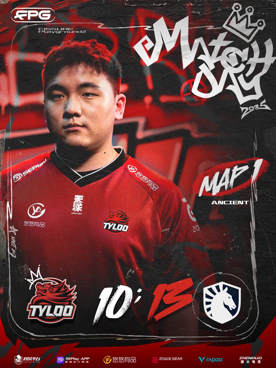 tyloogaming's tweet image. ✨Fissure Playground S2

✨MAP  ANCIENT｜ BO3

✨TYLOO 10:13  

✨SVP：TYLOO Moseyuh

#tyloo #FPG