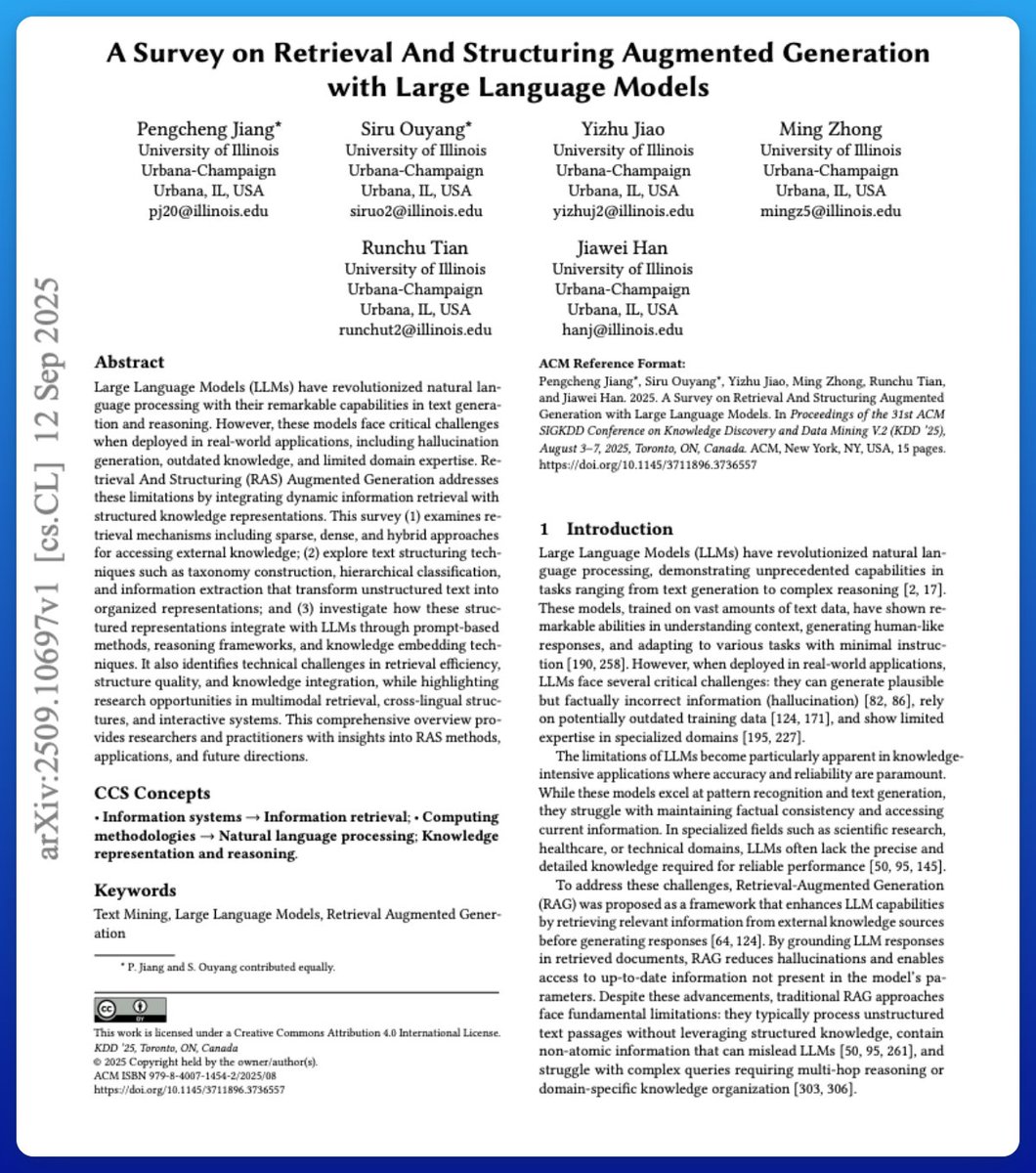 This is one of the most promising directions to improve RAG systems.

It involves combining dynamic retrieval with structured knowledge.

It helps to mitigate hallucinations and outdated information, and improves knowledge quality.

Pay attention to this one, AI devs!