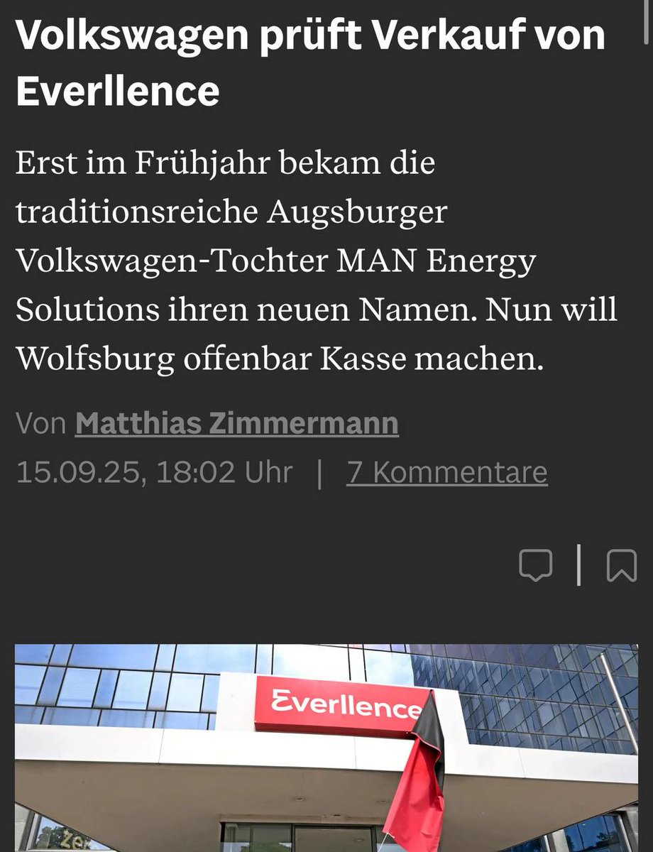 Der Ausverkauf deutscher Schlüsselindustrie schreitet voran – nun erwägt auch Volkswagen, seine Energiesparte Everllence (ehemals MAN Energy Solutions) abzugeben.

Das Traditionsunternehmen entwickelt zentrale Antriebs- und Energietechnik für Schiffe und Industrieanlagen –