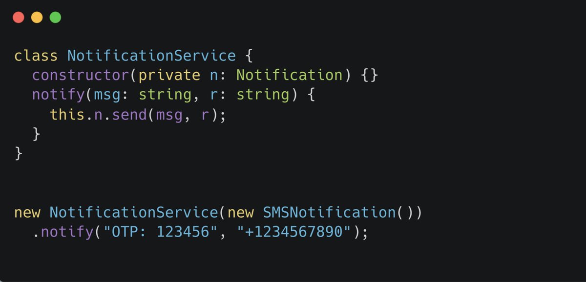 kashyapshubham_'s tweet image. Thread 4:
Notification service = clean & extensible ✨
⚡ Add new types tomorrow → service doesn’t change.
#SOLID #ScalableArchitecture #TypeScript