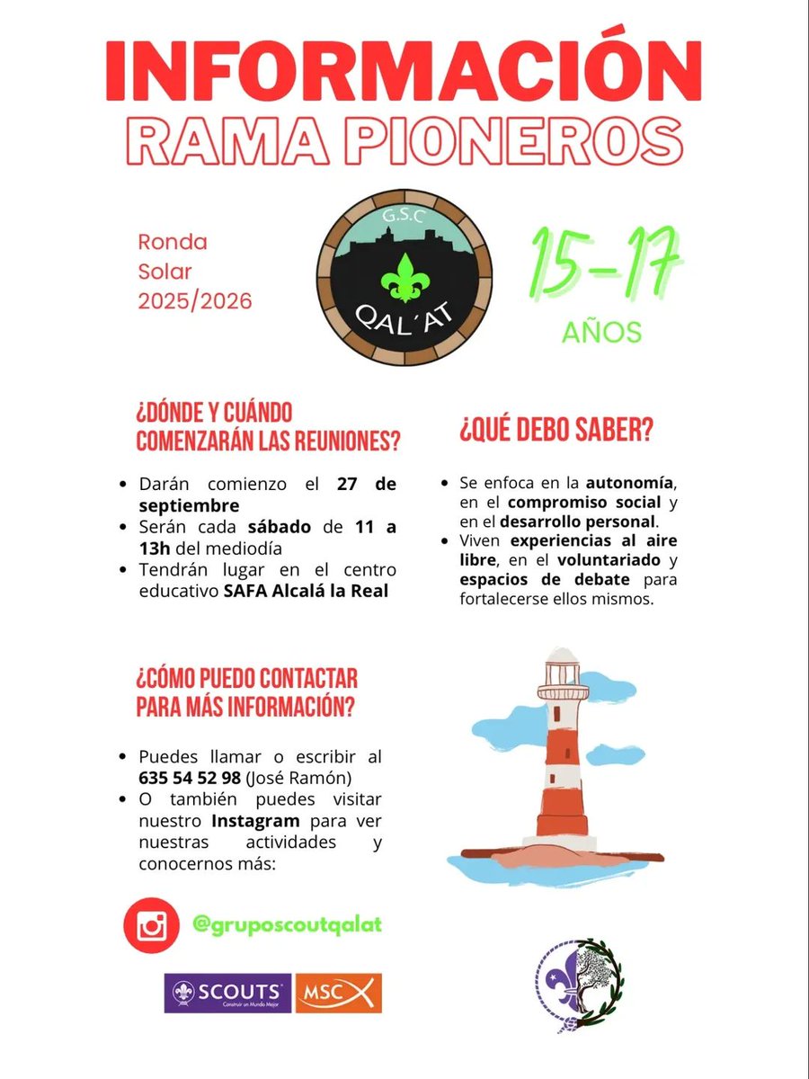 SAFAAlcala's tweet image. ¡No dejes pasar la oportunidad! Da el primer paso hacia una experiencia que te marcará para siempre ⚜️🫶🏼

#LibresParaServir ❤️ #EnTodoAmarYServir
#YoSAFAAlcaláLaReal #YoConSAFA 🤍💙
#PorqueNosConfíasLoMásImportante 👧👦 @fundacionsafa @educsi 😍