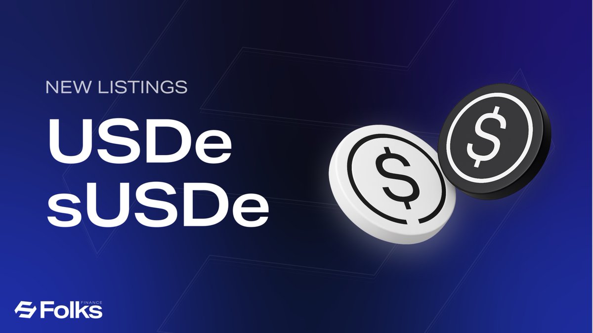 FolksFinance's tweet image. Ethena $USDe and $sUSDe are live on Folks 🔺
The synthetic dollar from @ethena_labs and its staked version are now available on @avax for deposits, collateral, and crosschain borrowing.
Looping on Folks unlocks amplified staking & lending yield + extra incentives + points! 👇
