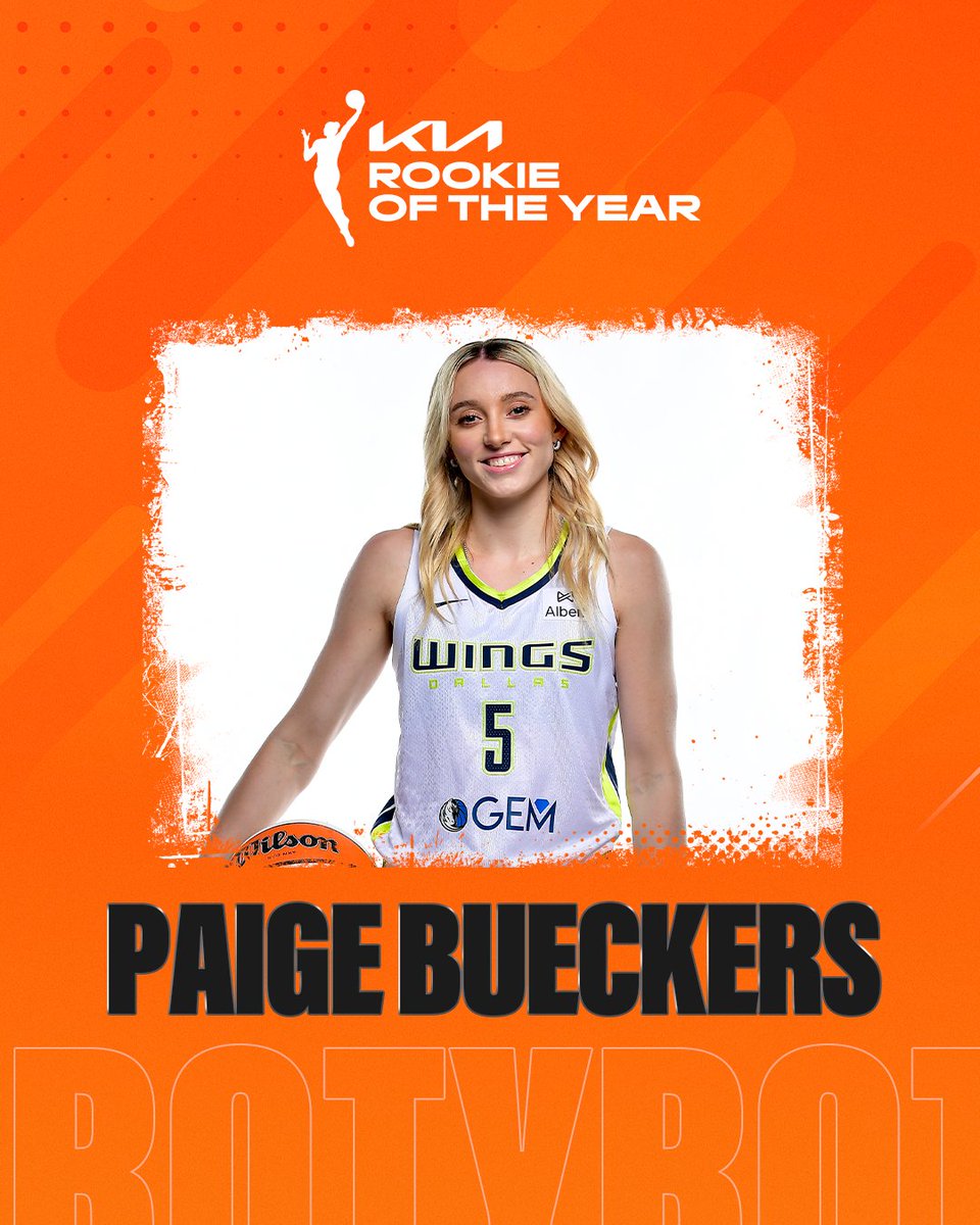 Dallas Wings guard Paige Bueckers is the 2025 Kia WNBA Rookie of the Year!