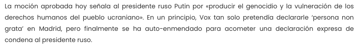 i_gorroch's tweet photo. Dicen @EsterMunoz85 y el PP que no compete a la ONU definir el asesinato de palestinos como genocidio. En 2022 el pleno del Ayuntamiento de Madrid, @AlmeidaPP_, no esperó a la resolución del CPI para aprobar una moción contra Putin usando el término "genocidio". https://t.co/U9WduTZl4m
