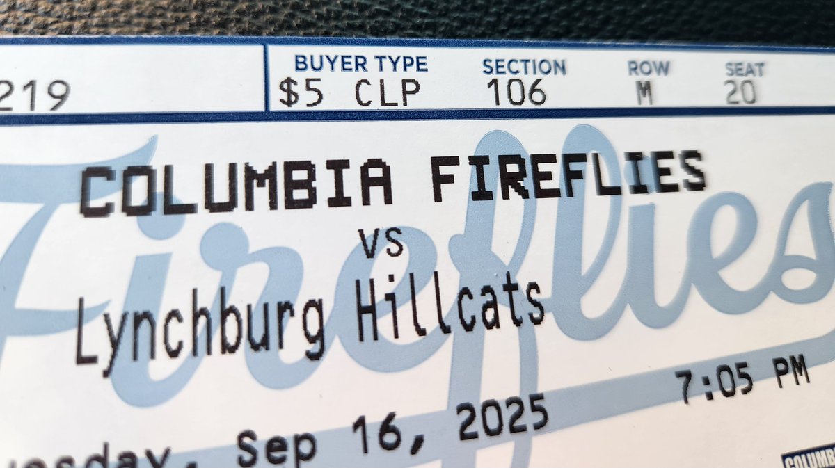 FYI the <a href="/ColaFireflies/">Columbia Fireflies</a> are at home tonight in the Carolina League championship series and all seats in the lower bowl are $5.