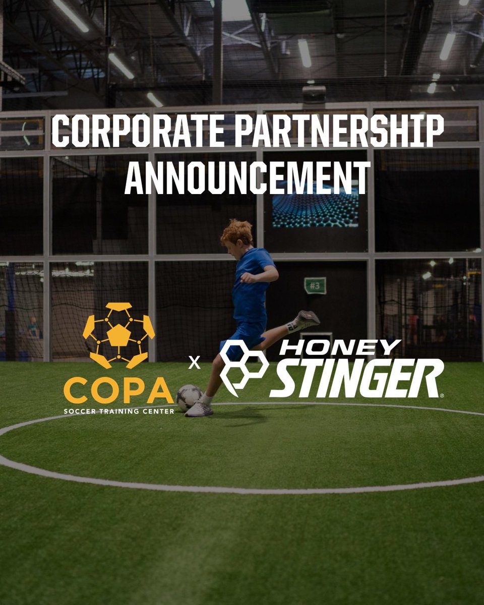 COPA Soccer Training Center (@copastc) on Twitter photo Excited to announce our partnership with <a href="/HoneyStinger/">Honey Stinger</a> - bringing convenient and trusted performance nutrition to COPA STC.
We’re proud to partner with The Fuel Teams Trust.
Full press release ⬇️
copastc.com/blog/honey-sti… Excited to announce our partnership with <a href="/HoneyStinger/">Honey Stinger</a> - bringing convenient and trusted performance nutrition to COPA STC.
We’re proud to partner with The Fuel Teams Trust.
Full press release ⬇️
copastc.com/blog/honey-sti…
