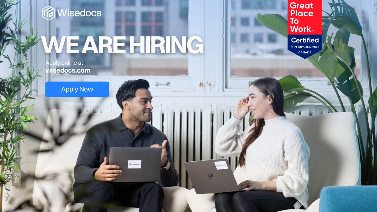 Wisedocsai's tweet image. 🌱 Wisedocs is growing

We are hiring mission-driven professionals to shape the future of #ClaimsProcessing with AI + human oversight.

👉 #ApplyToday to join our team: hubs.ly/Q03Jqsgj0

#Wisedocs #Hiring #Insurtech #Careers #AI