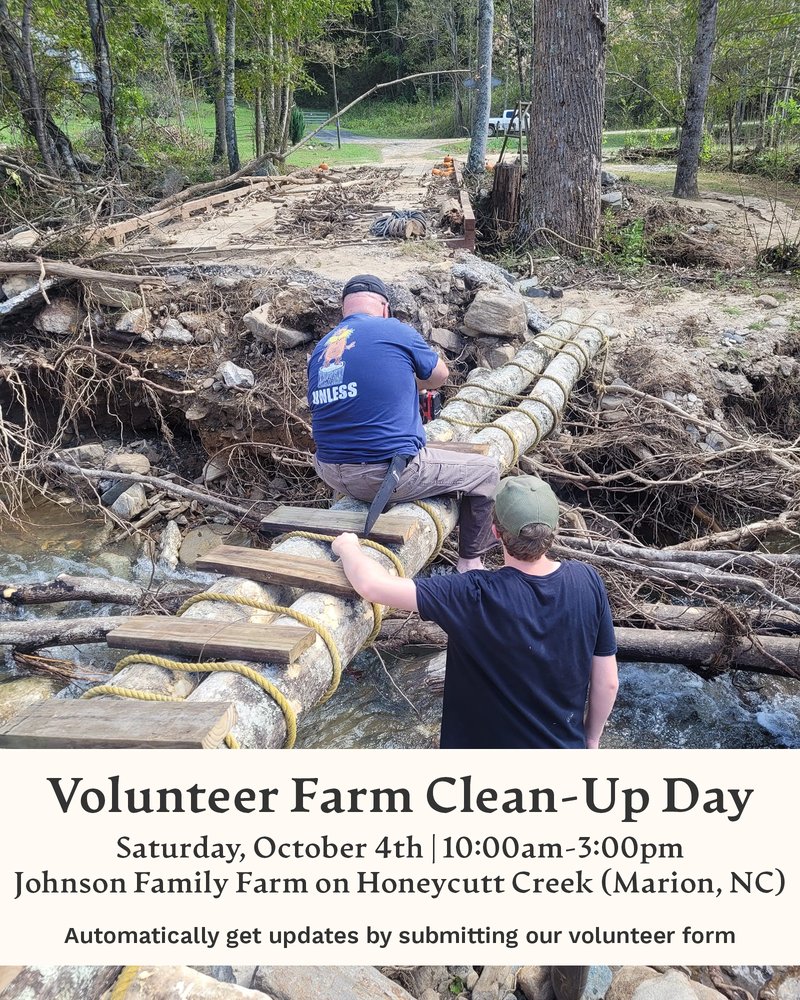 OGSNC's tweet image. Nearly a year after Helene, Johnson Family Farm is still restoring their land 🌱 Help with tree removal &amp;amp; clean-up (chainsaw skills welcome, all abilities appreciated!)
Join us: hubs.la/Q03JyFnV0