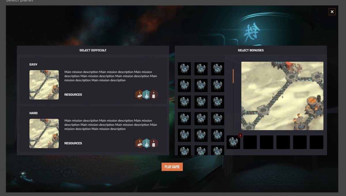 👺Noble warriors, today we share a look at our metagame work in progress.
We’re testing a way to combine difficulty choice with details on what it means and the bonuses for each level.