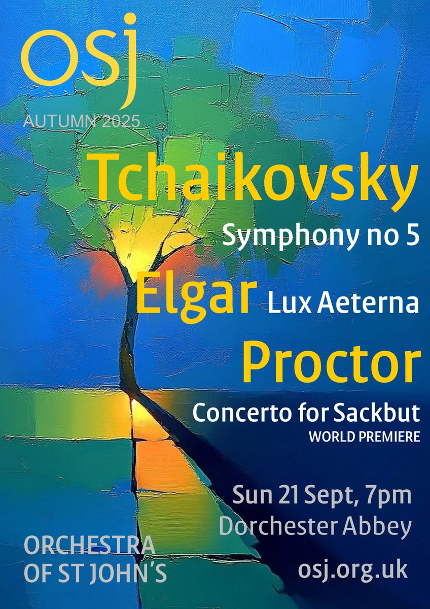 osjevents's tweet image. 🎶 Don’t miss an unforgettable night of music @DorchesterAbbey this Sunday! Tchaikovsky, Elgar w/ OSJ Voices  &amp;amp; a world premiere by Simon Proctor w/ Emily White on sackbut. 
🎫 osj.org.uk/osjevent/tchai…. 

#OrchestraofStJohns #OSJVoices #DorchesterAbbey #ClassicalMusic #LiveConcert