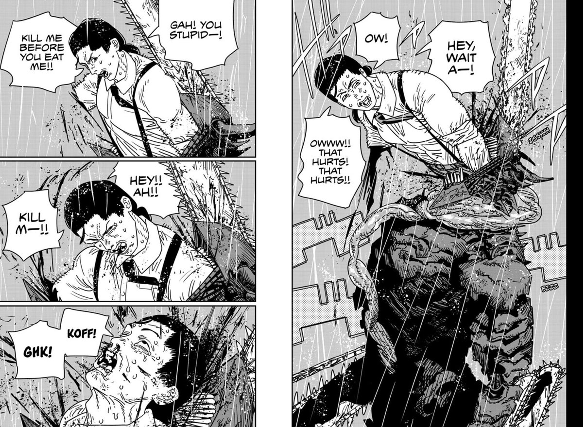 StolenPseudo's tweet photo. He died the same way his idol did, getting eaten by “chainsaw man” #csm213 https://t.co/gpZriF7ocF