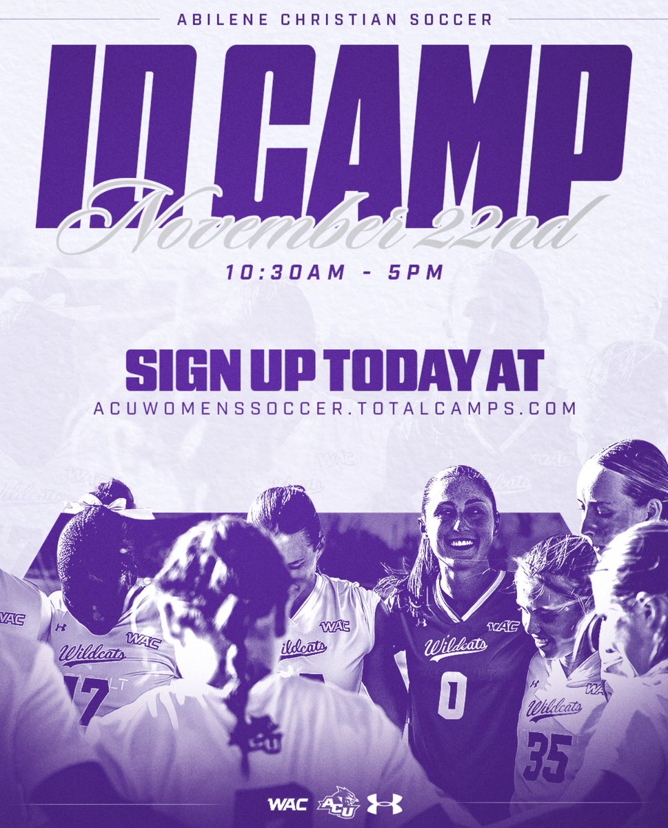 ACU Soccer (@acu_soccer) on Twitter photo 𝐌𝐀𝐑𝐊 𝐘𝐎𝐔𝐑 𝐂𝐀𝐋𝐄𝐍𝐃𝐀𝐑𝐒 --> 𝐍𝐎𝐕 𝟐𝟐𝐍𝐃🗓️
We will be hosting our ID Camp on 𝐍𝐨𝐯𝐞𝐦𝐛𝐞𝐫 𝟐𝟐𝐧𝐝 at Elmer Gray!! This camp with include sessions with the coaching staff, a campus tour, devotion with our student athletes, and getting the overall feel of what 𝐌𝐀𝐑𝐊 𝐘𝐎𝐔𝐑 𝐂𝐀𝐋𝐄𝐍𝐃𝐀𝐑𝐒 --> 𝐍𝐎𝐕 𝟐𝟐𝐍𝐃🗓️
We will be hosting our ID Camp on 𝐍𝐨𝐯𝐞𝐦𝐛𝐞𝐫 𝟐𝟐𝐧𝐝 at Elmer Gray!! This camp with include sessions with the coaching staff, a campus tour, devotion with our student athletes, and getting the overall feel of what