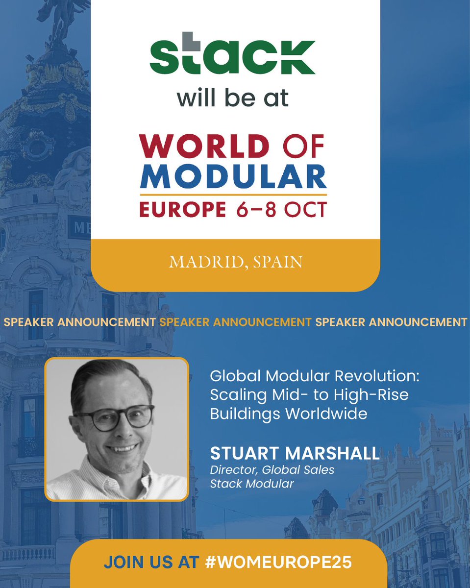 stackmodular's tweet image. 🎉 Our Director of Global Sales, Stuart Marshall, to join other industry leaders at 𝐖𝐨𝐫𝐥𝐝 𝐨𝐟 𝐌𝐨𝐝𝐮𝐥𝐚𝐫 2025 𝐢𝐧 𝐌𝐚𝐝𝐫𝐢𝐝 to reveal how advanced 𝐬𝐭𝐞𝐞𝐥-𝐟𝐫𝐚𝐦𝐞 𝐦𝐨𝐝𝐮𝐥𝐚𝐫 𝐬𝐨𝐥𝐮𝐭𝐢𝐨𝐧𝐬 eliminate today’s common industry frustrations.