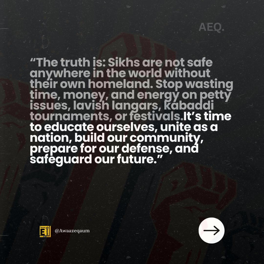 awaazeqaum's tweet image. Nobody is coming to save us. Sikhs must rise, unite, and protect their own future ✊. Stop waiting, start acting. Our survival depends on us. #SikhUnity #WakeUp #SelfReliance