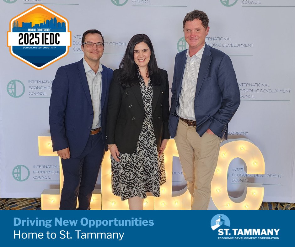 From the #MotorCity to St. Tammany! 🚘➡️🏠 Our team is at #IEDC2025 in Detroit, gathering 💡ideas + strengthening partnerships to drive new opportunities at home. <a href="/IEDCtweets/">IEDC</a> #EconomicDevelopment
