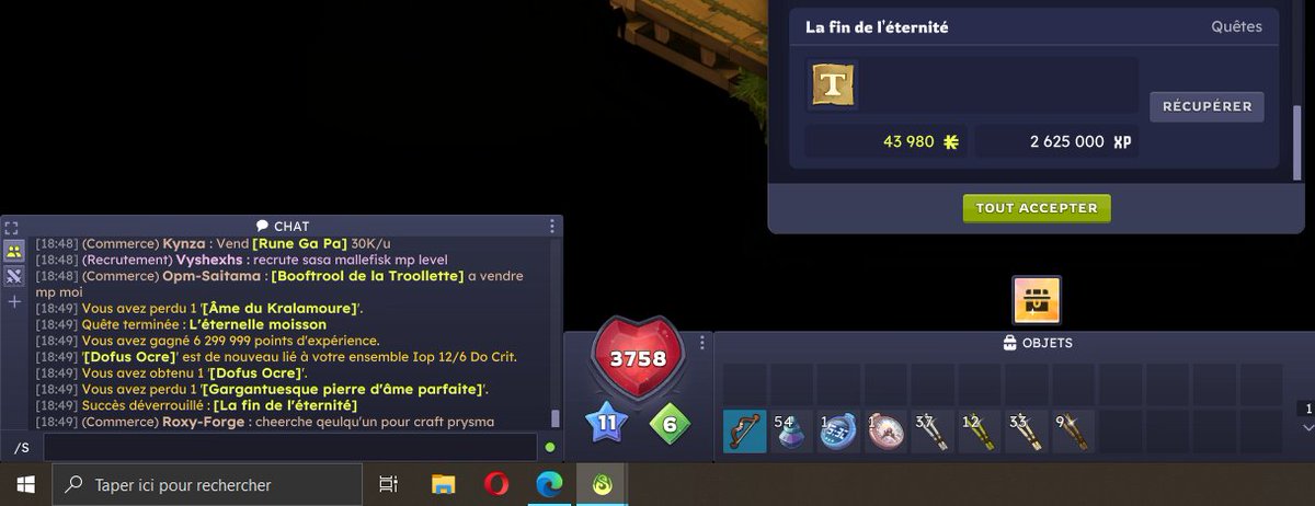 Le dernier donc +1. Revente de celui en trop.
J'vais surement en refaire avec les truks divins.