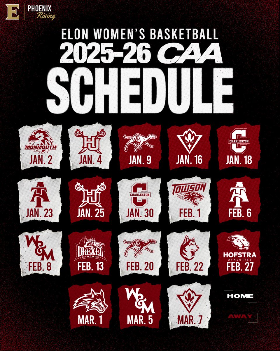 🚨 The slate is set. 18 CAA matchups, one goal. 🔥

#TogetherWeRise #Higher #PhoenixRising