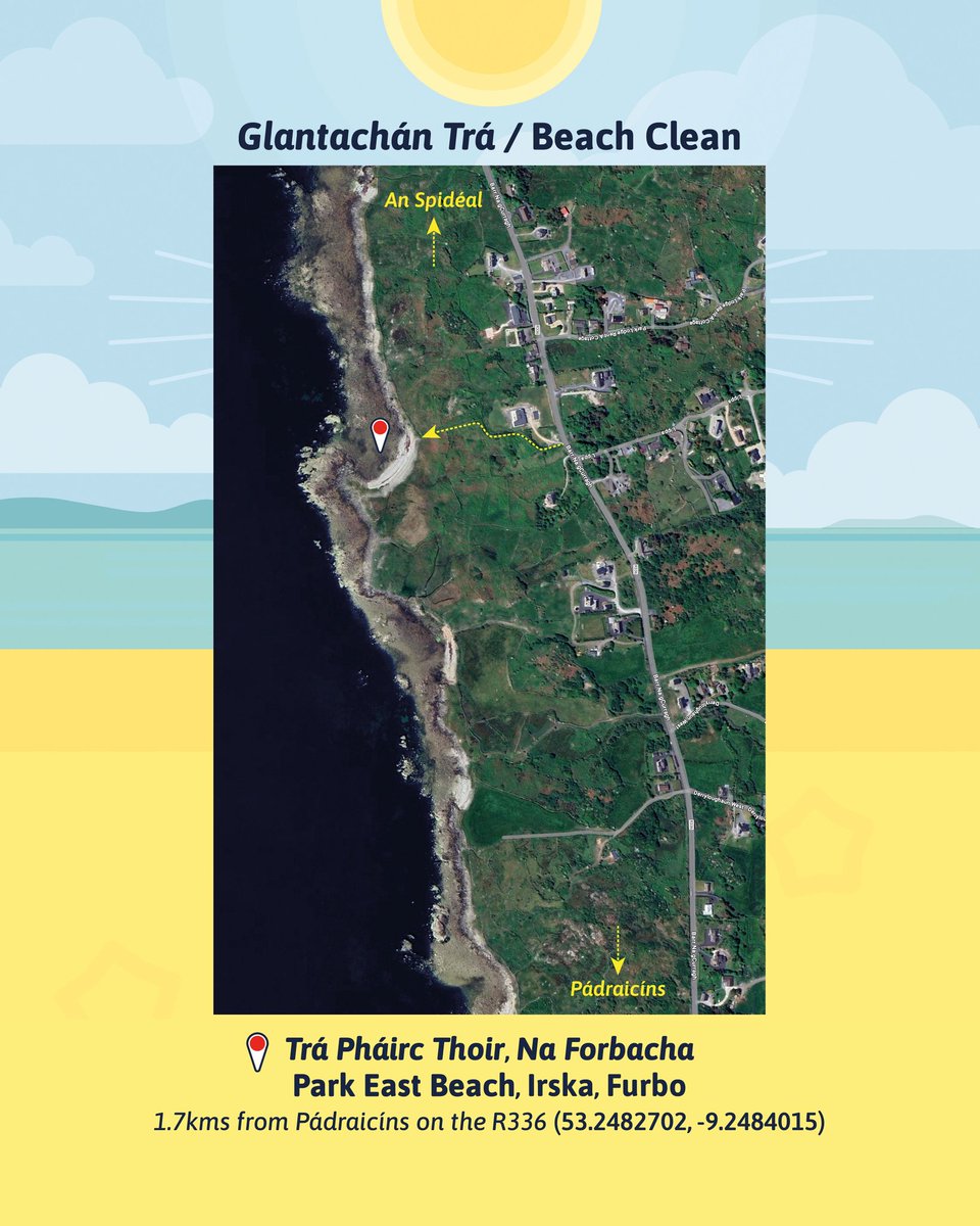 Join us on Sunday the 21st! 🌊♻️

• The beach is at the end of a track
• Limited roadside parking
• All ages welcome
• Dress for the weather ☀️🌧️
• Suitable footwear for pebble beach
• Bags provided

The Big Beach Clean is hosted by <a href="/CleanCoasts/">Clean Coasts</a> ⬅️ #CleanCoasts #Galway