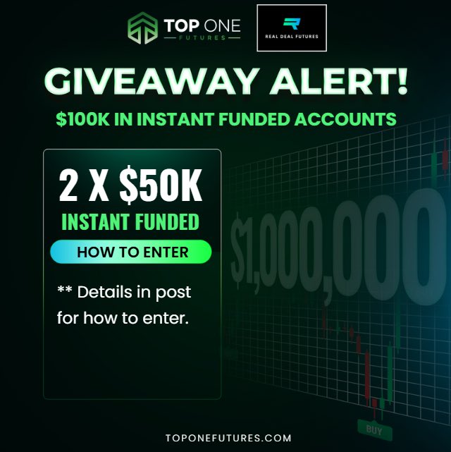 realdealzach's tweet image. 🚨GIVEAWAY!🚨

I’ve teamed up with @TopOneFutures to giveaway TWO 50k Accounts!

To enter:

1️⃣ Follow me and @TopOneFutures 
2️⃣ Like this post ❤️
3️⃣ Retweet this post🔁
4️⃣ Tag 3 friends

Code RDF = best deal
 
Winners will be picked on Sep. 26th! GOOD LUCK!

$ES $NQ $YM