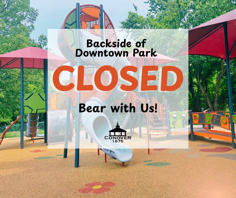 📣 The backside of Downtown Park at the new playground will be closed until further notice for the construction of the new sidewalk. 

Bear with us as we continue to make Downtown Park more accessible!