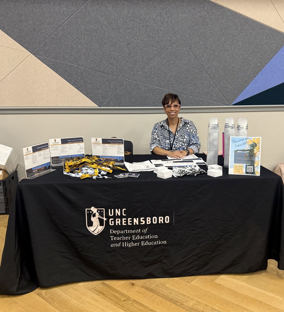 UNCG TeacherEd/HigherEd (@uncg_tehe) on Twitter photo Director of Alternative Licensure Pathways & Spartan Education Scholars Program - Dr. Faith Freeman -representing UNCG today at the Charlotte-Mecklenburg Schools Aspiring Educators event! Future educators have the chance to learn more about our programs. <a href="/UNCGSchoolofEdu/">UNC Greensboro School of Education</a> Director of Alternative Licensure Pathways & Spartan Education Scholars Program - Dr. Faith Freeman -representing UNCG today at the Charlotte-Mecklenburg Schools Aspiring Educators event! Future educators have the chance to learn more about our programs. <a href="/UNCGSchoolofEdu/">UNC Greensboro School of Education</a>