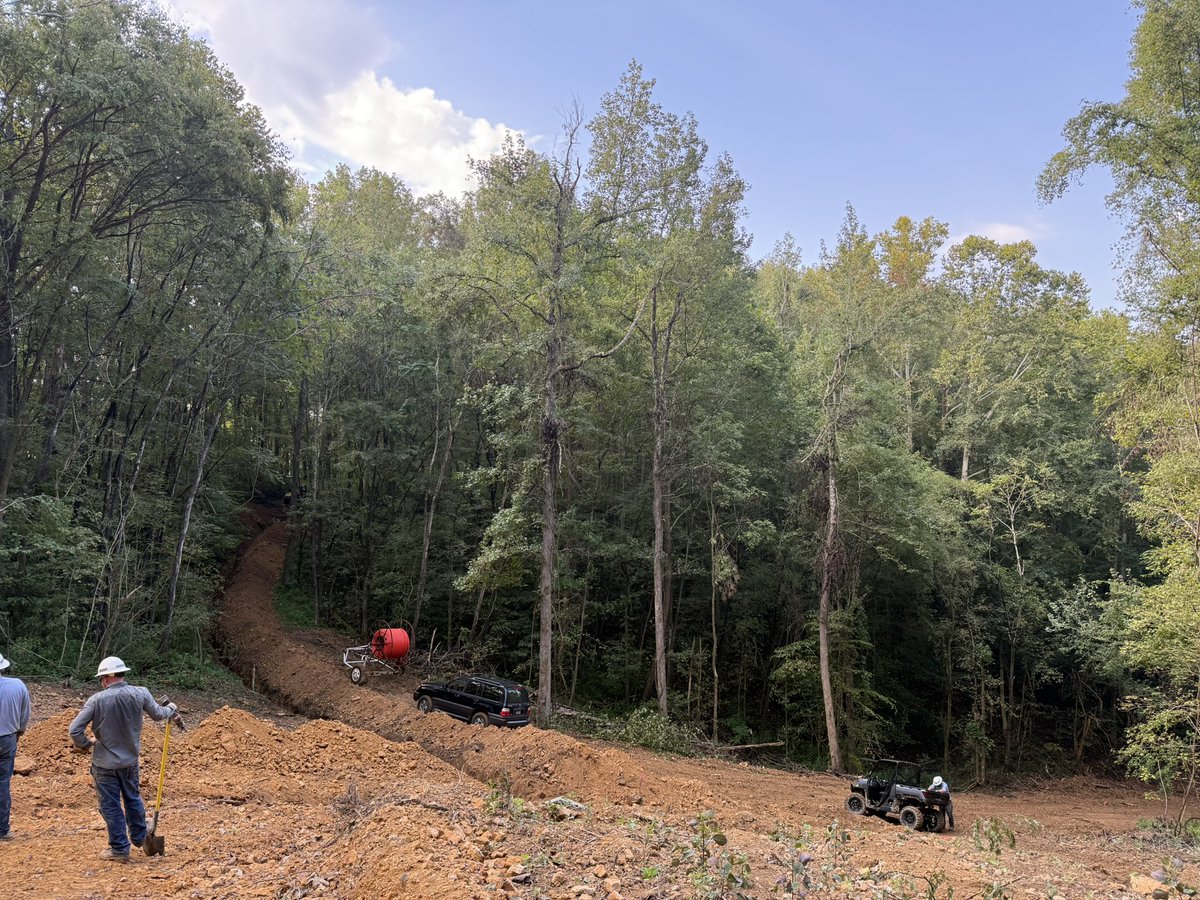 It’s a beautiful morning in Jackson County and we’re wrapping up rough in roads, fiber optics and underground electric in Jennings Creek Colony.