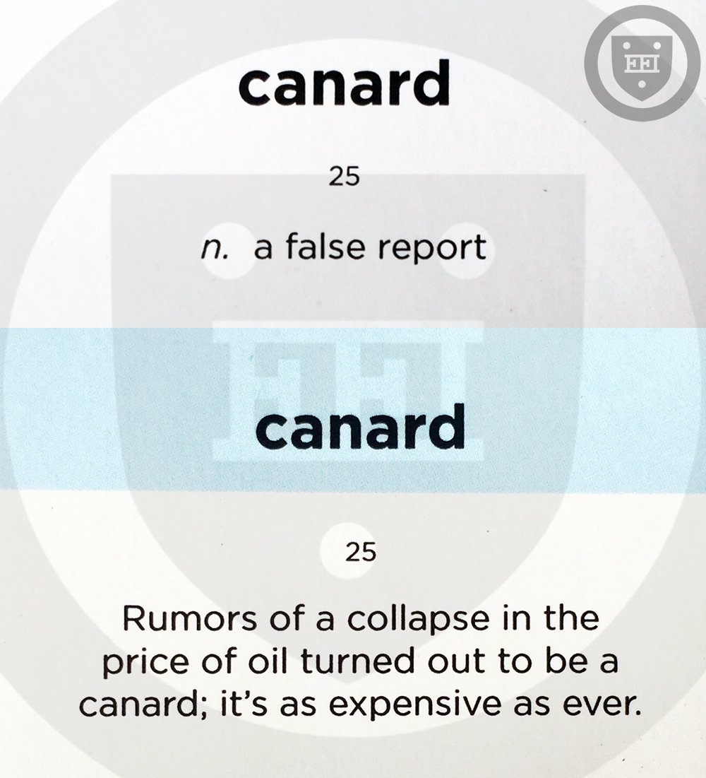 ElitePrepSAT's tweet image. Canard

(n.) a false report

#vocabulary #WordoftheDay