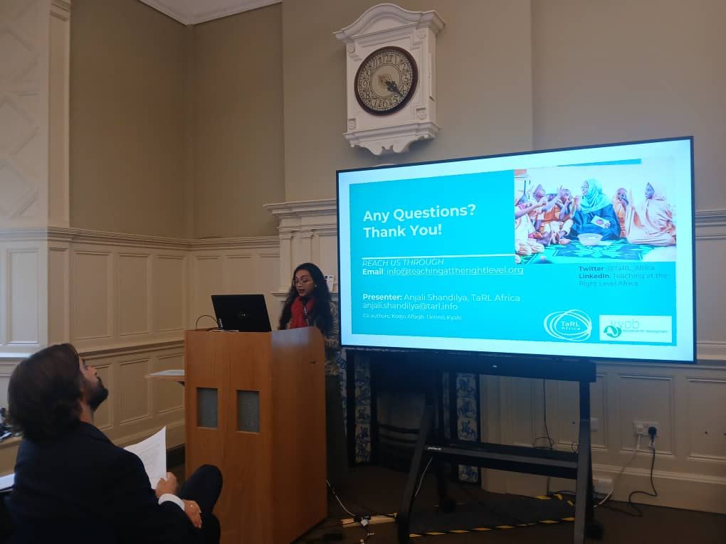 TaRL_Africa's tweet image. Happening now at #UKFIET2025!

Anjali Shandilya presents: From Data to Decision: A Systems Thinking Lens on ASER Assessment Portal Use in Education Systems.

Insights from Zambia &amp;amp; Côte d’Ivoire on turning learning data into action. 

#FoundationalLearning