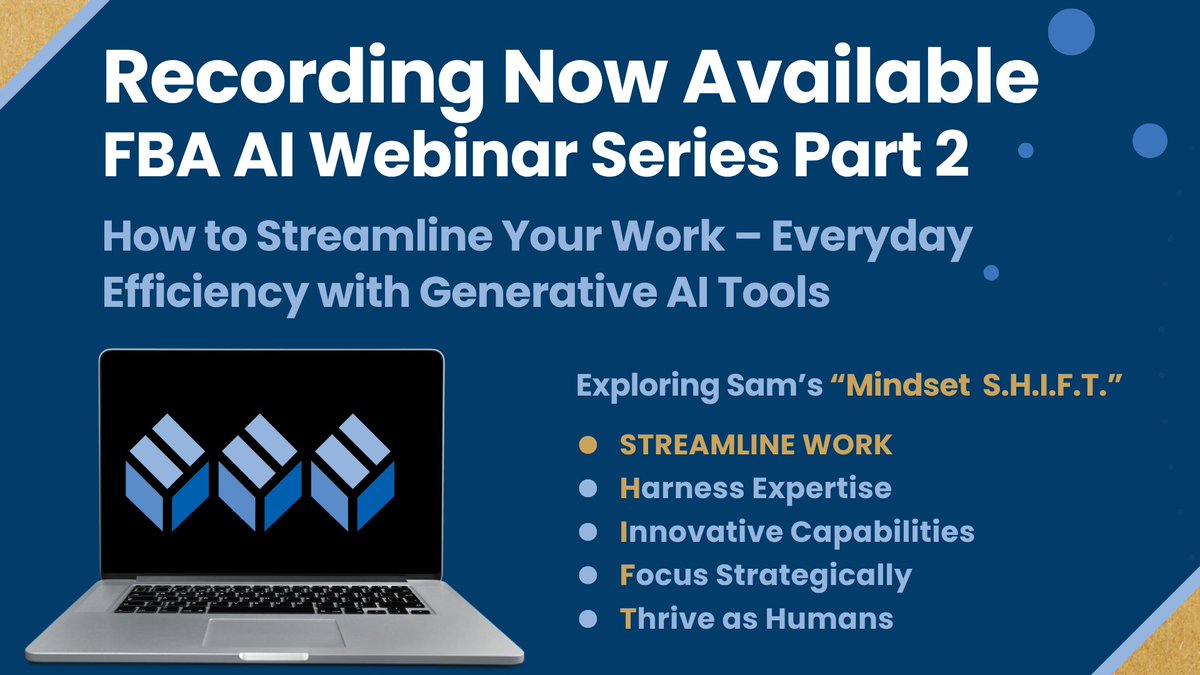 In part two of FBA's AI Webinar series, Sam Richter shared how you can streamline your work, using generative AI to automate repetitive tasks and accelerate workflows, draft content, extract data, and more. 

View Recording: tinyurl.com/ycxj93nr