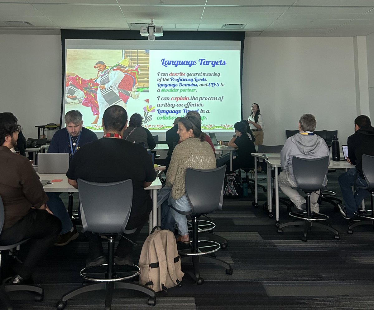 CISD_ML's tweet image. Shoutout to our awesome ESL IST, Mrs. Gonzales at @ChannelviewHS , presenting today on Creating Effective Language Objectives to better support our emergent bilingual scholars at the high school level!