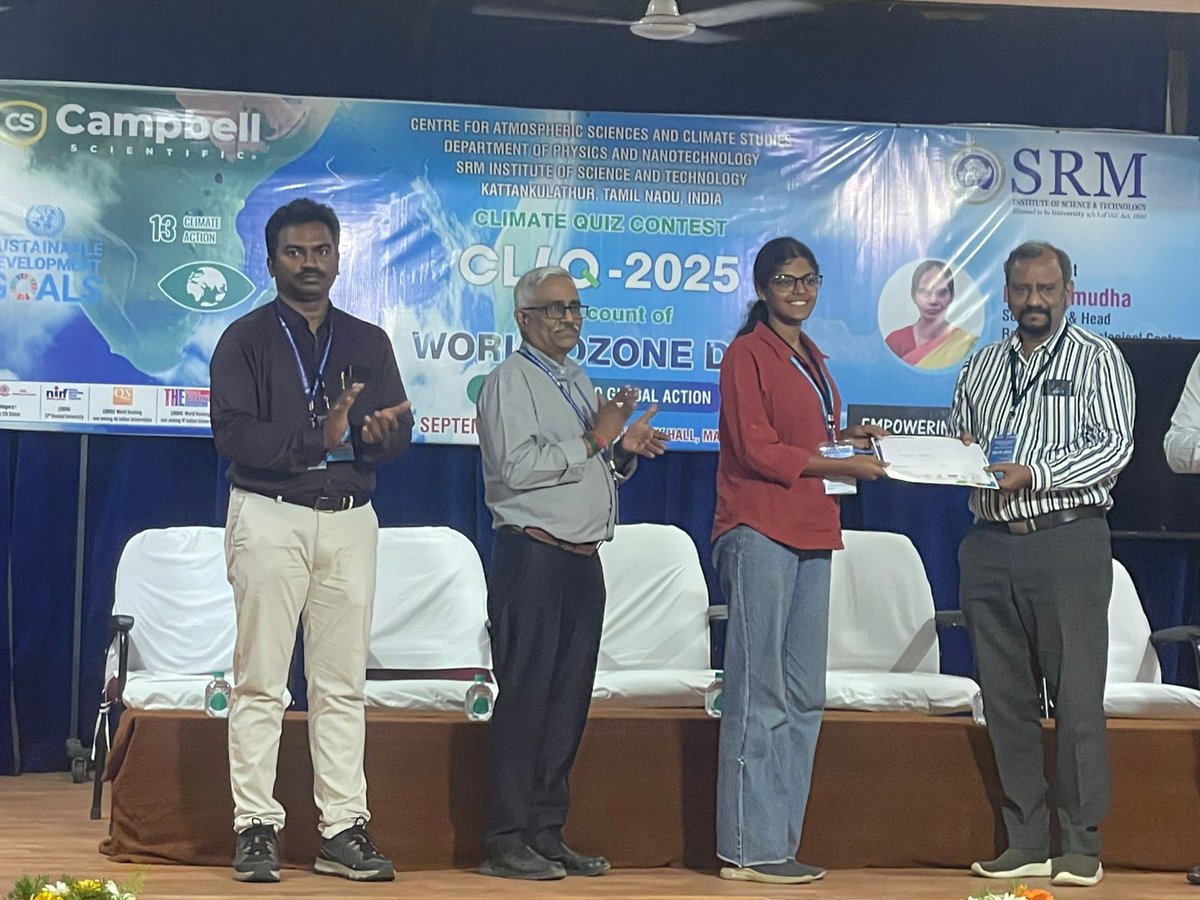 Young Minds, Big Impact!

Ethiraj I B.Sc. Microbiology Enviro Club shone at CliQ 2025 – Climate Quiz by SRM on #WorldOzoneDay2025

🥈 Vaibhavi &amp; Sivagami – ₹5000 each
🥉 Abinaya Sree, Ifra Salma &amp; Sri Gayathri – ₹2500 each

Kudos to our champions!
<a href="/mike_vmm/">Mike Muralidharan</a>