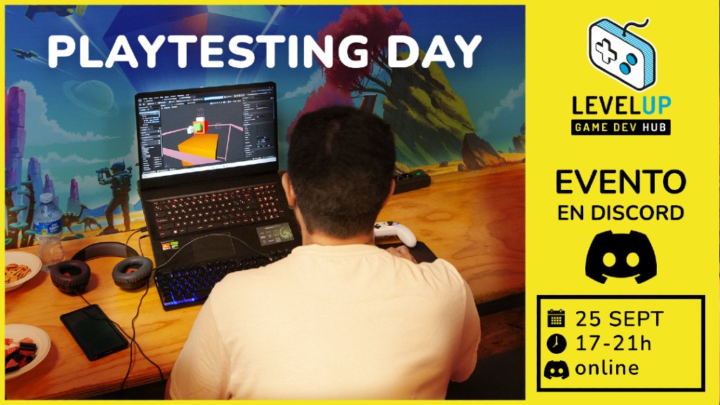 🚀 ¿Listo para testear o ser testeado?
🎮 Playtesting Day 2025
📅 25/09 | 🕑 17-21h | 🌐 Discord

👉 Presenta tu juego y recibe feedback #gamedev o únete como playtester para probar proyectos (incluidos de la preincubadora 2025).
🔗 Inscríbete aquí: bit.ly/testing-2025

#demo