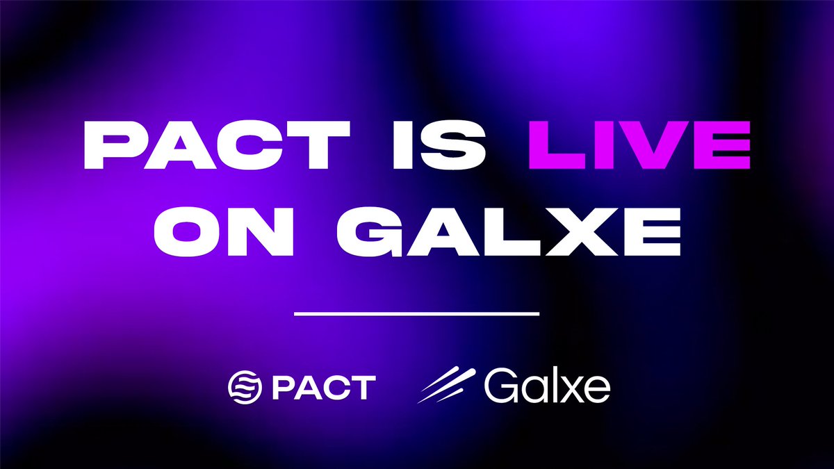 You heard that right… 👀

PACT is live on <a href="/Galxe/">Galxe</a>! 

There are quests to be done and rewards up for grabs 

Are you getting sidelined, or getting in? 👇