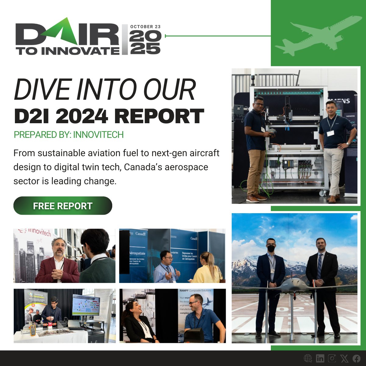 🔧 Where vision meets reality:

#DAIRToInnovate 2024 was full of interactive #demos, cutting-edge hardware and #collaboration conversations.

📝 Innovitech Report Available Now- ow.ly/wscw50W6stX

Highlights included:
⭐ <a href="/Bombardier/">Bombardier</a> EcoJet
⭐ <a href="/Siemens/">Siemens</a> Tecnomatix Zone