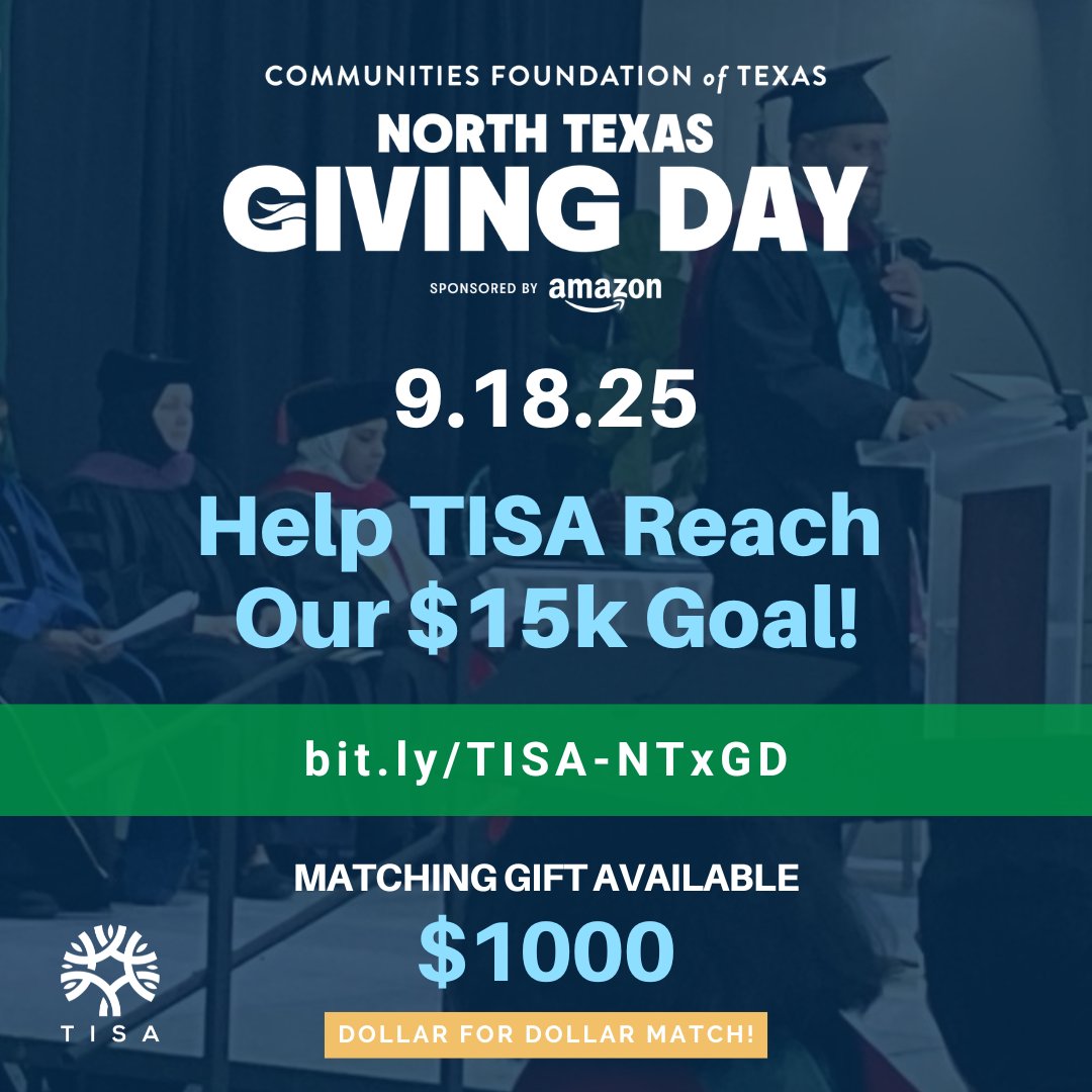 When the whole community works together, we can make a HUGE impact! Please help us reach our goal $15,000 to build more ethical, more effective Islamic Leadership across Texas and beyond! 
⁠
⏰ GIVE NOW: bit.ly/TISA-NTxGD