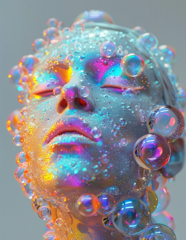 Elsie19870's tweet image. This image is full of dreamy colors, and the combination of bubbles and human faces is very creative! 🌈✨ It&apos;s as fascinating as a work of art. What do you think this image represents? 😊 #ArtCreativity #DreamVision #ColorMagic