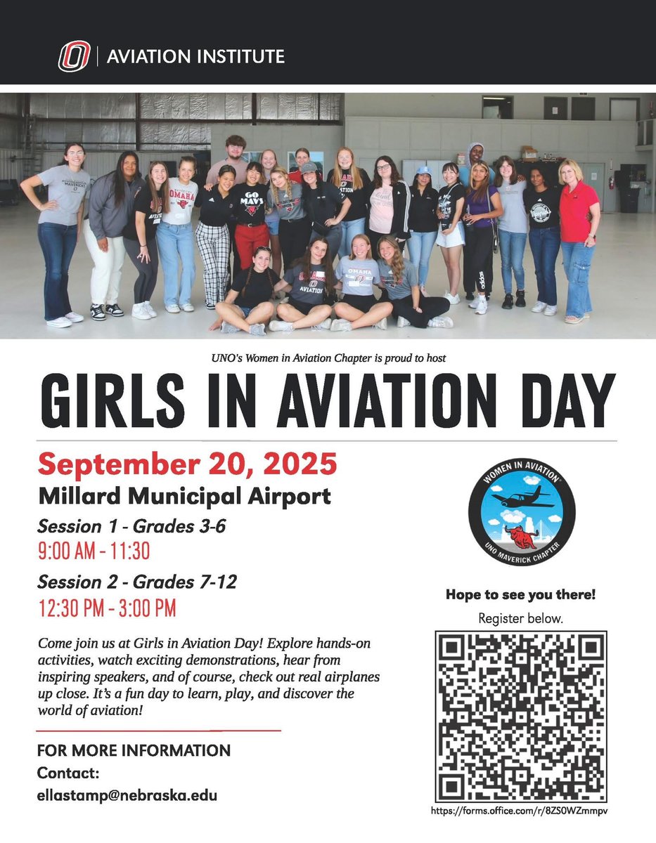 Girls in Aviation Day is coming up on September 20, 2025.

Registration is free!

forms.office.com/Pages/Response…